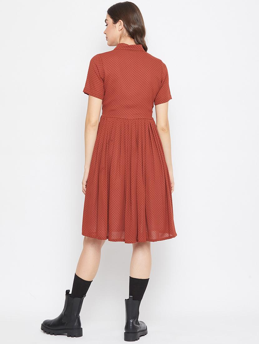 pleated polka dot shirt dress - 17709286 - Zoom Image - 3