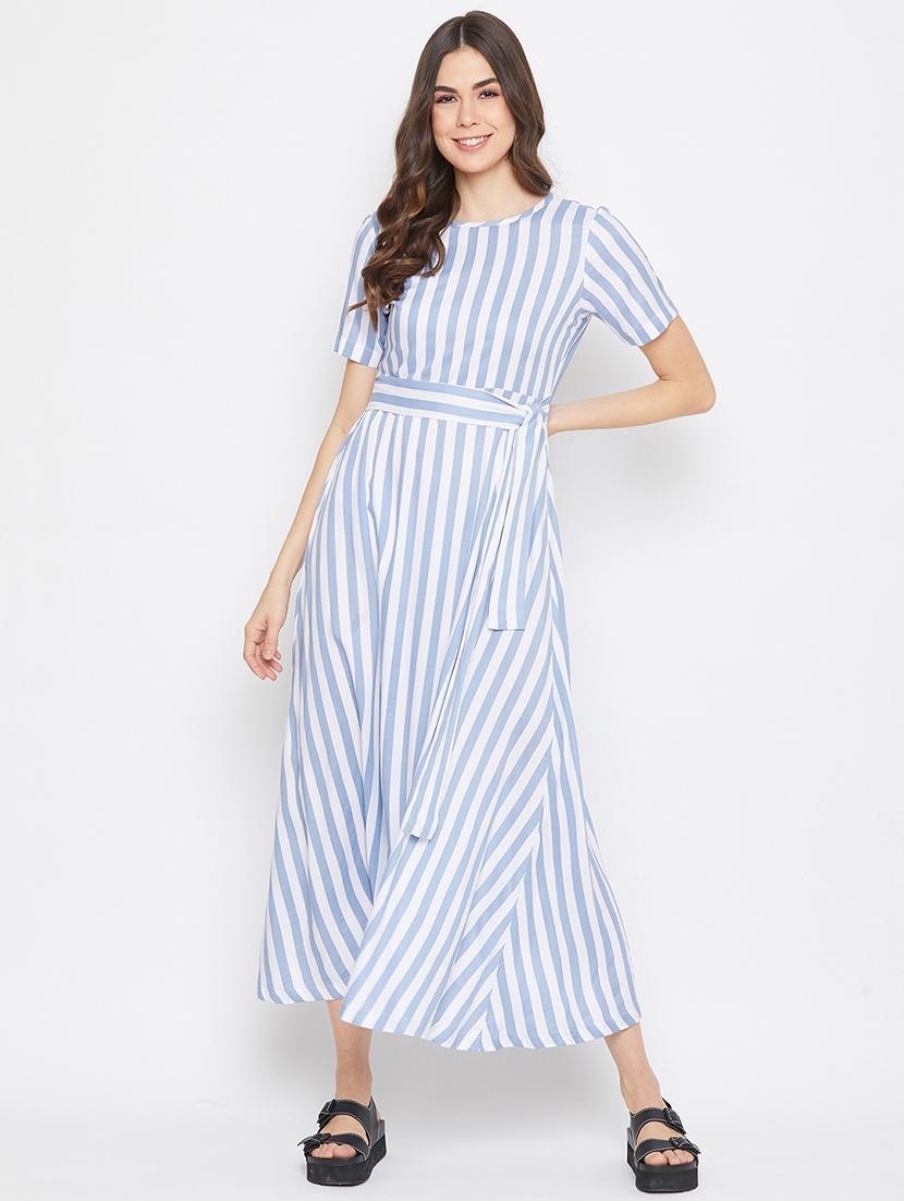 tie front striped maxi dress - 17709287 - Zoom Image - 1