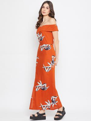 off shoulder solid maxi dress - 17709293 - Standard Image - 2