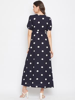 tie front polka dot wrap maxi dress - 17709294 - Standard Image - 3