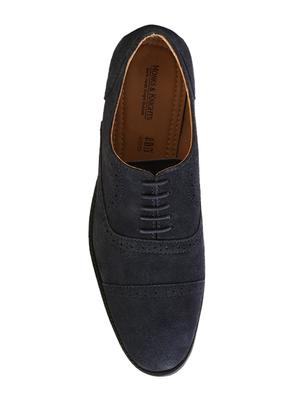 blue leather laceup oxfords - 17709390 - Standard Image - 3