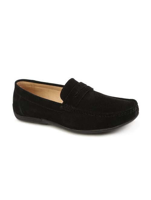 black leather slip on loafers - 17709398 -  Standard Image - 0