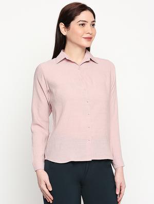 pink solid regular shirt - 17709507 - Standard Image - 2