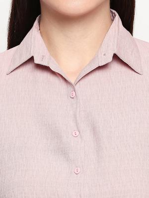 pink solid regular shirt - 17709507 - Standard Image - 5