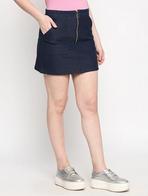 high rise denim skirt - 17709552 - Standard Image - 2