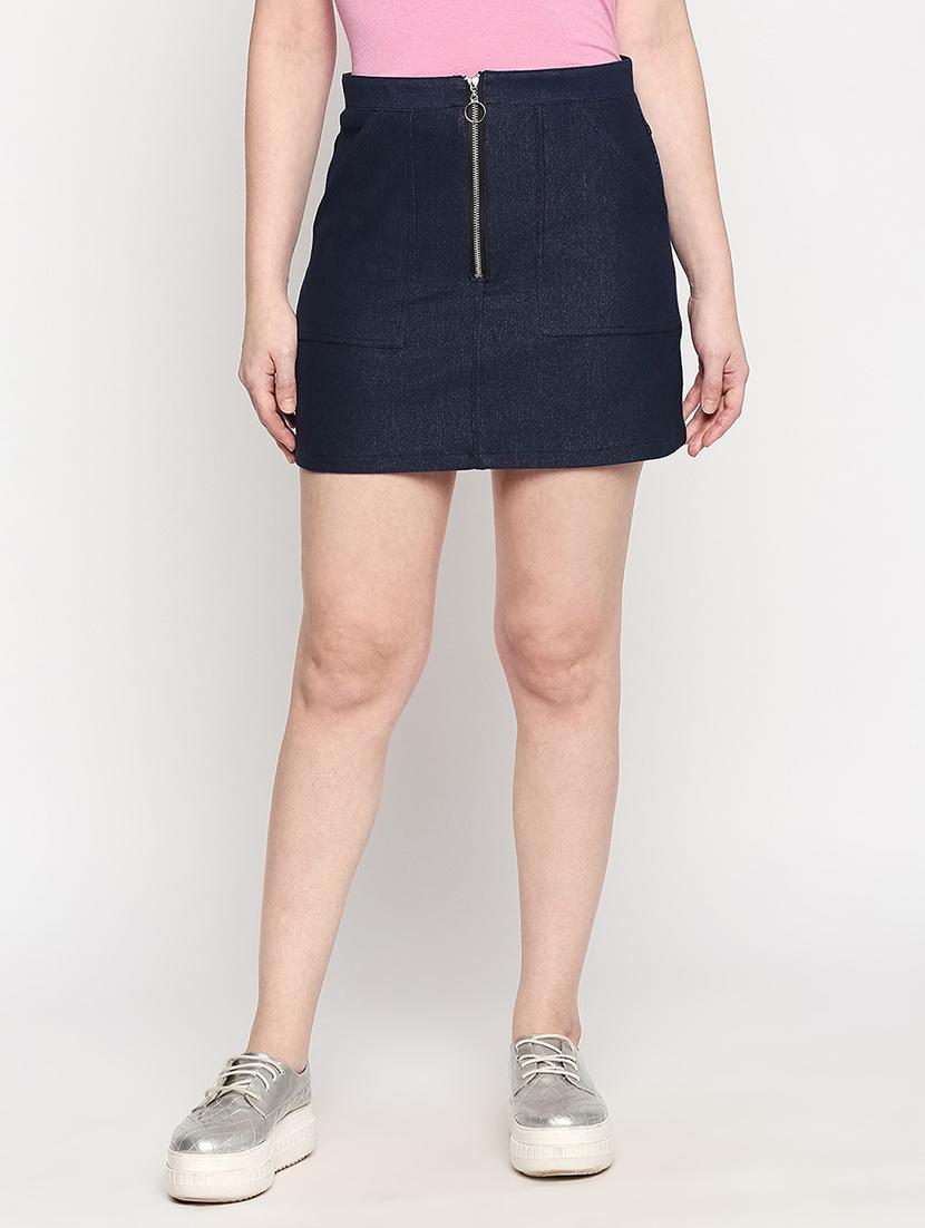 high rise denim skirt - 17709552 - Zoom Image - 1