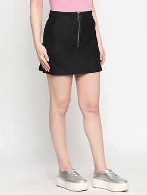 high rise denim skirt - 17709553 - Standard Image - 2