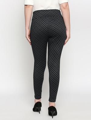 mid rise checkered treggings trouser - 17709555 - Standard Image - 3