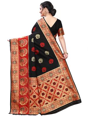 ethnic motifs banarasi saree with blouse - 17709558 - Standard Image - 2