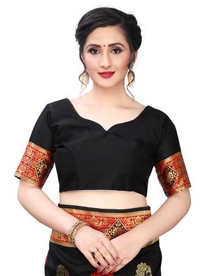 ethnic motifs banarasi saree with blouse - 17709558 - Standard Image - 3