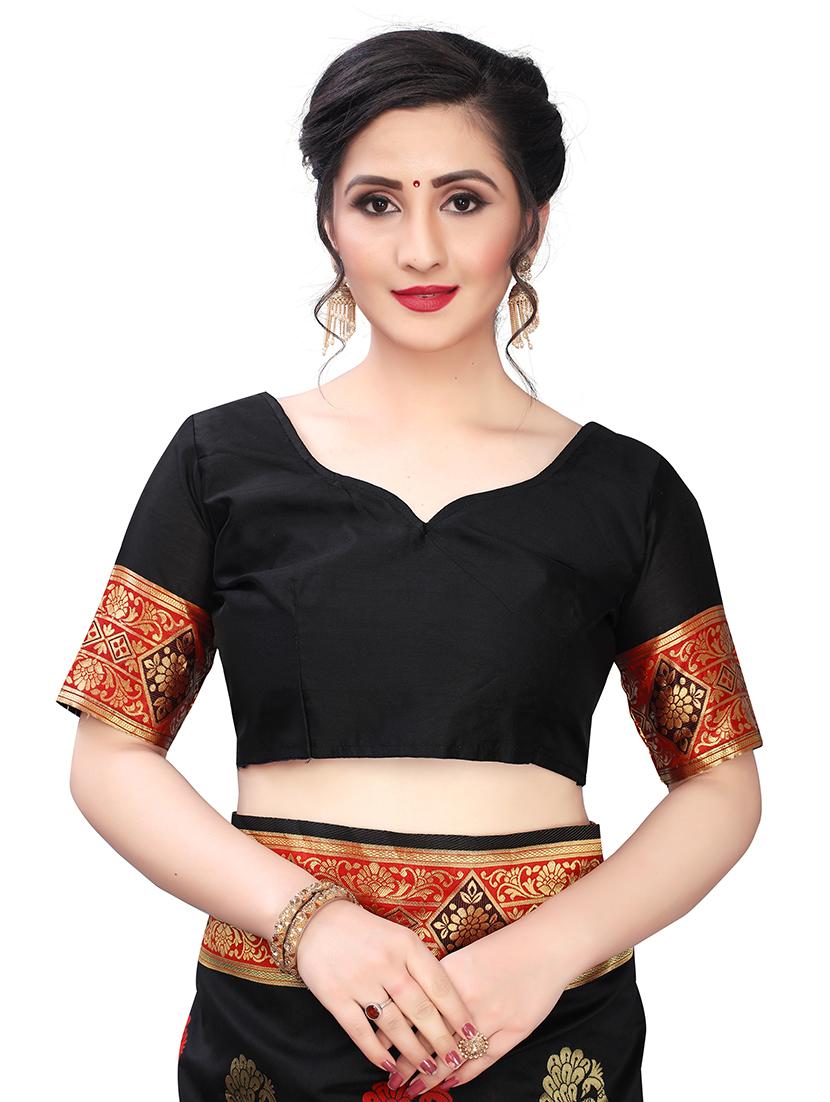ethnic motifs banarasi saree with blouse - 17709558 - Zoom Image - 3