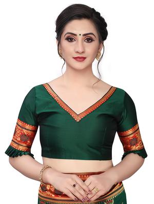 ethnic motifs banarasi saree with blouse - 17709563 - Standard Image - 3