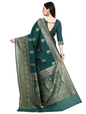 ethnic motif banarasi saree with blouse - 17709566 - Standard Image - 2