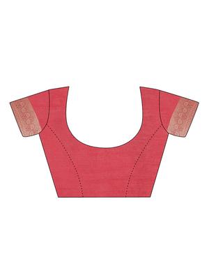 maroon silk blend banarasi saree with blouse - 17709567 - Standard Image - 3