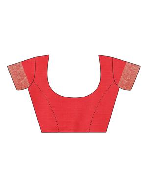 hot red banarasi saree with blouse - 17709570 - Standard Image - 3
