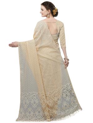 pastel net solid saree with blouse - 17709572 - Standard Image - 2