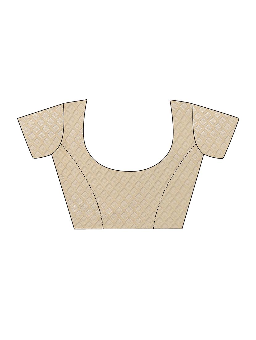 pastel net solid saree with blouse - 17709572 - Zoom Image - 3