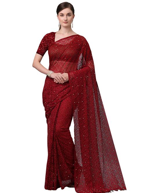 solid jacquard saree with blouse - 17709584 - Standard Image - 1