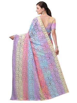 multi colored jacquard saree with blouse - 17709597 - Standard Image - 2