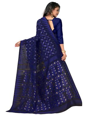 self design half & half saree with blouse - 17709598 - Standard Image - 2