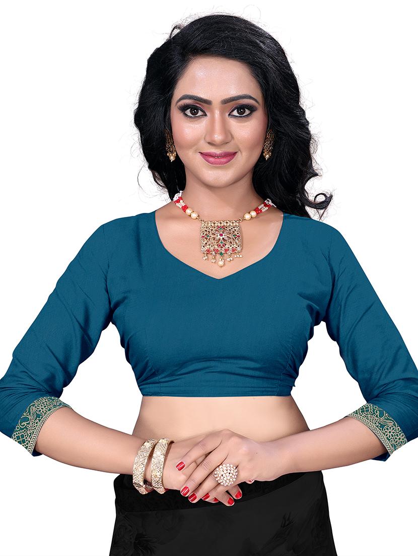floral printed saree with blouse - 17709600 - Zoom Image - 3