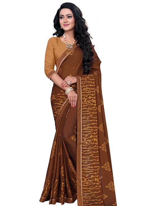 ethni motif printed saree with blouse - 17709601 - Standard Image - 1