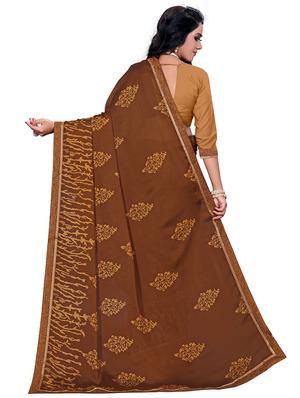 ethni motif printed saree with blouse - 17709601 - Standard Image - 2
