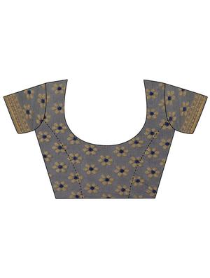 brasso work woven saree with blouse - 17709891 - Standard Image - 3