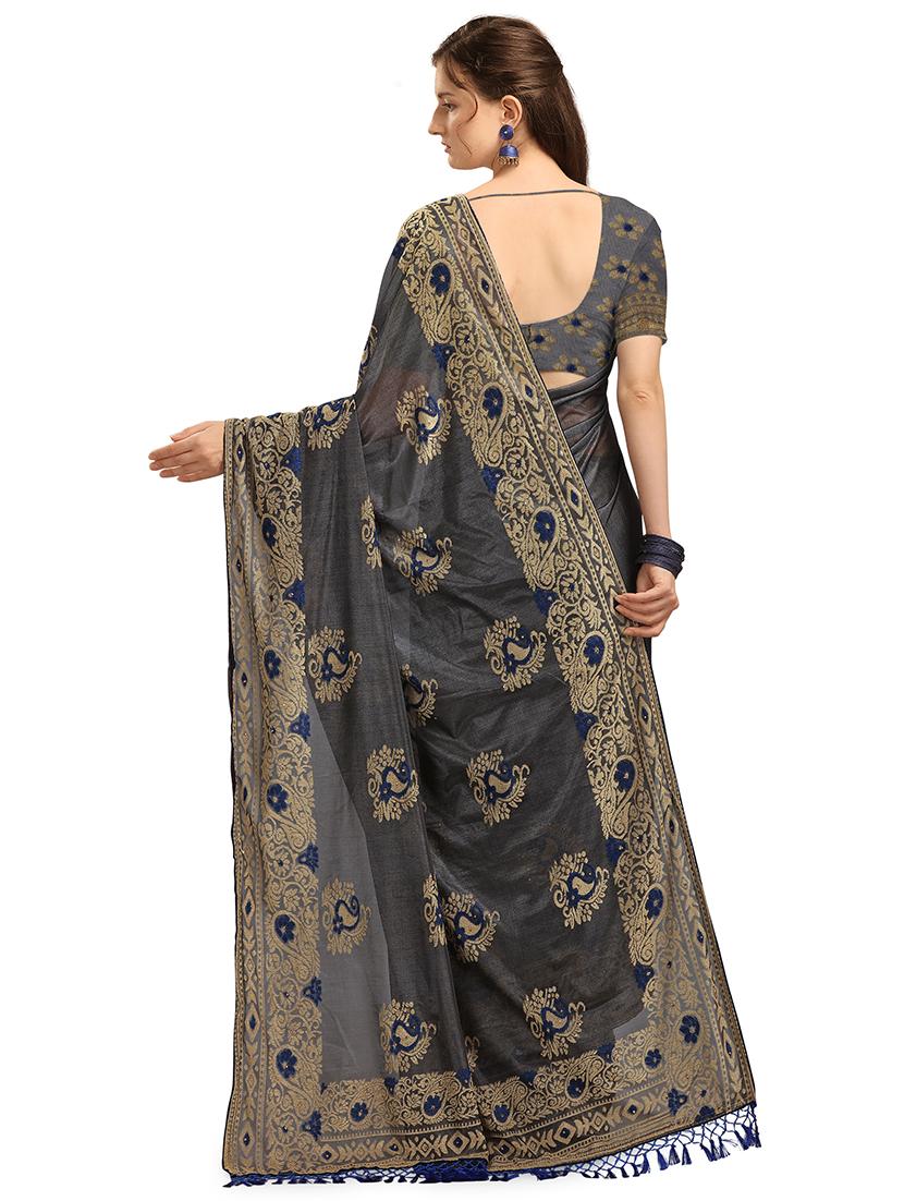 brasso work woven saree with blouse - 17709891 - Zoom Image - 2