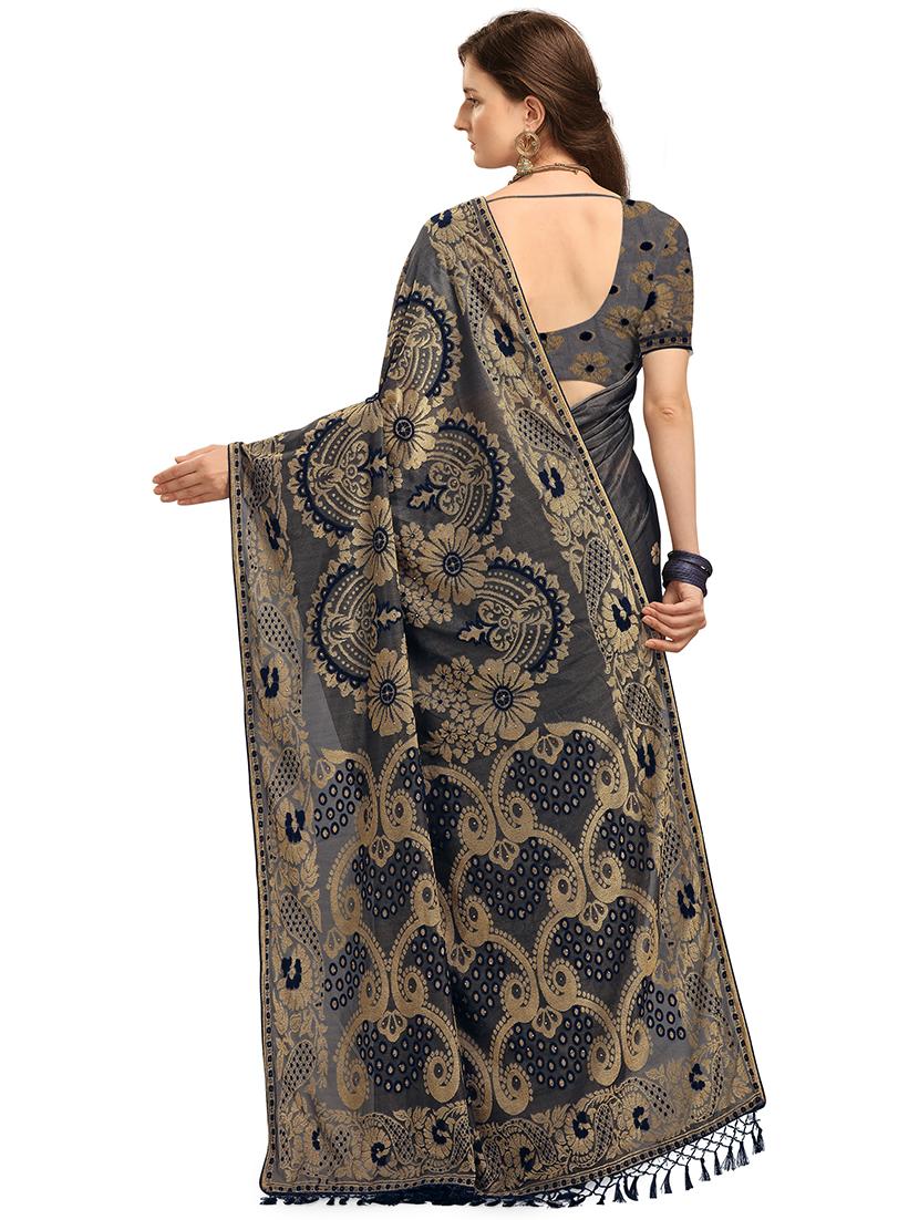 brasso work woven saree with blouse - 17709946 - Zoom Image - 2