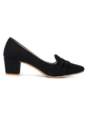 black suede slip on pumps - 17710094 - Standard Image - 2