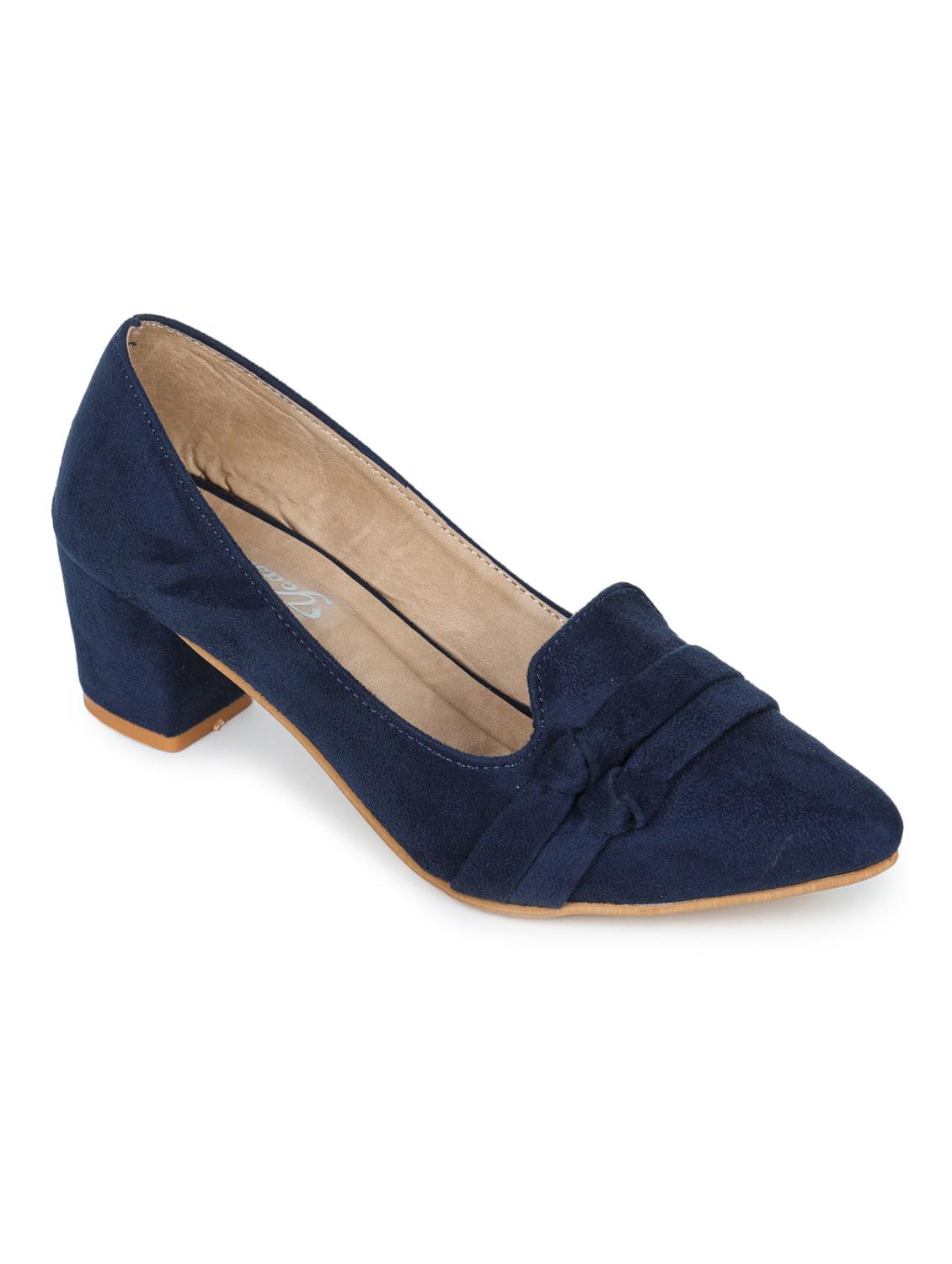 blue suede slip on pumps - 17710095 - Zoom Image - 1