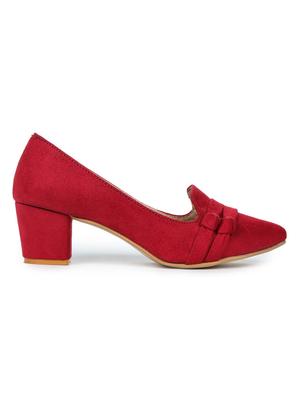 red suede slip on pumps - 17710096 - Standard Image - 2
