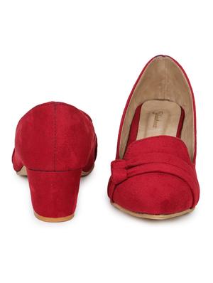 red suede slip on pumps - 17710096 - Standard Image - 3