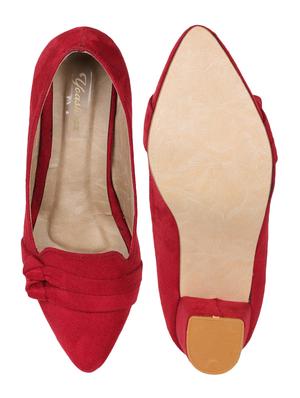 red suede slip on pumps - 17710096 - Standard Image - 4