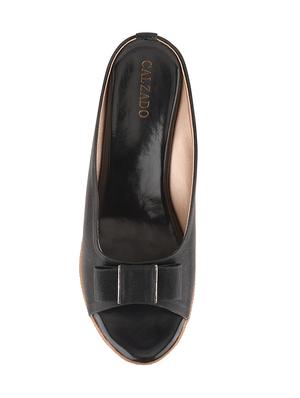 black slip on wedge - 17710120 - Standard Image - 4