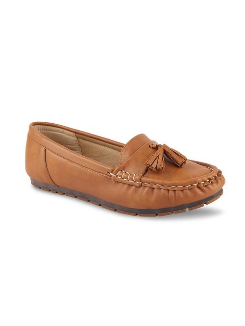 tan synthetic slip on loafers - 17710124 - Standard Image - 1