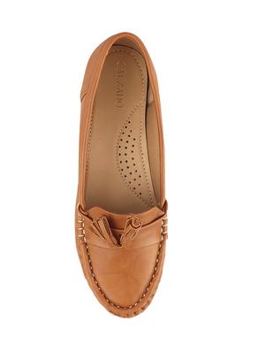 tan synthetic slip on loafers - 17710124 - Standard Image - 4