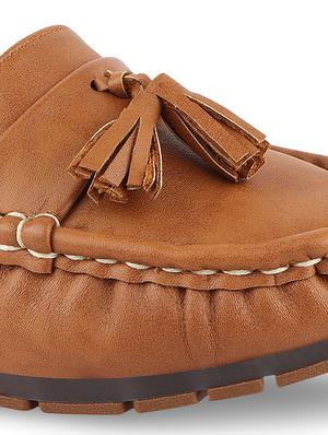 tan synthetic slip on loafers - 17710124 - Standard Image - 5