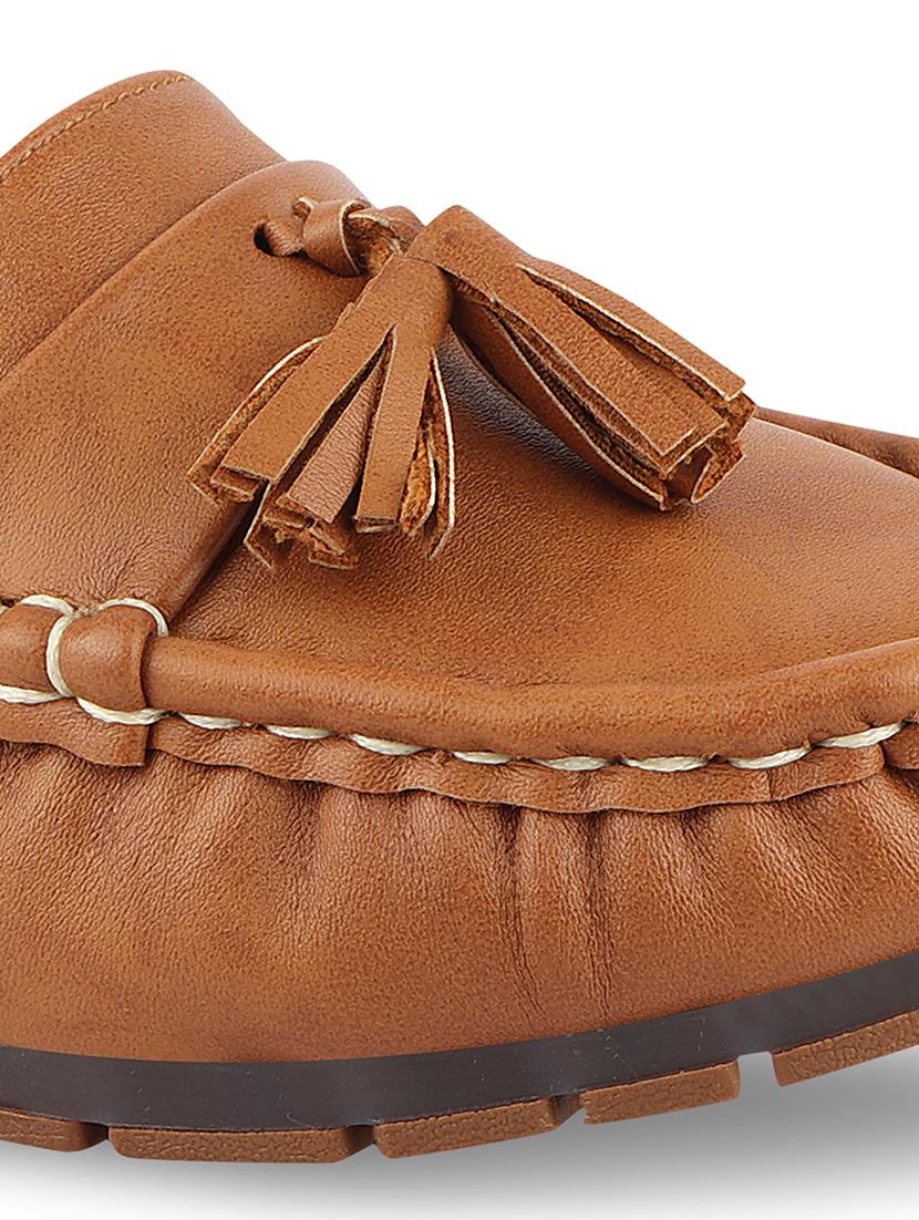 tan synthetic slip on loafers - 17710124 - Zoom Image - 5