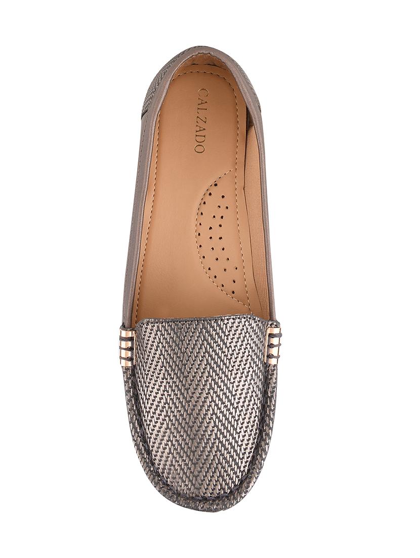 metallic synthetic slip on loafers - 17710125 - Zoom Image - 4