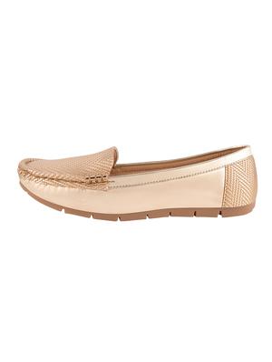 gold synthetic slip on loafers - 17710127 - Standard Image - 3