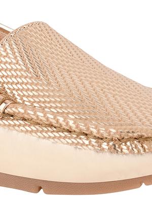 gold synthetic slip on loafers - 17710127 - Standard Image - 5