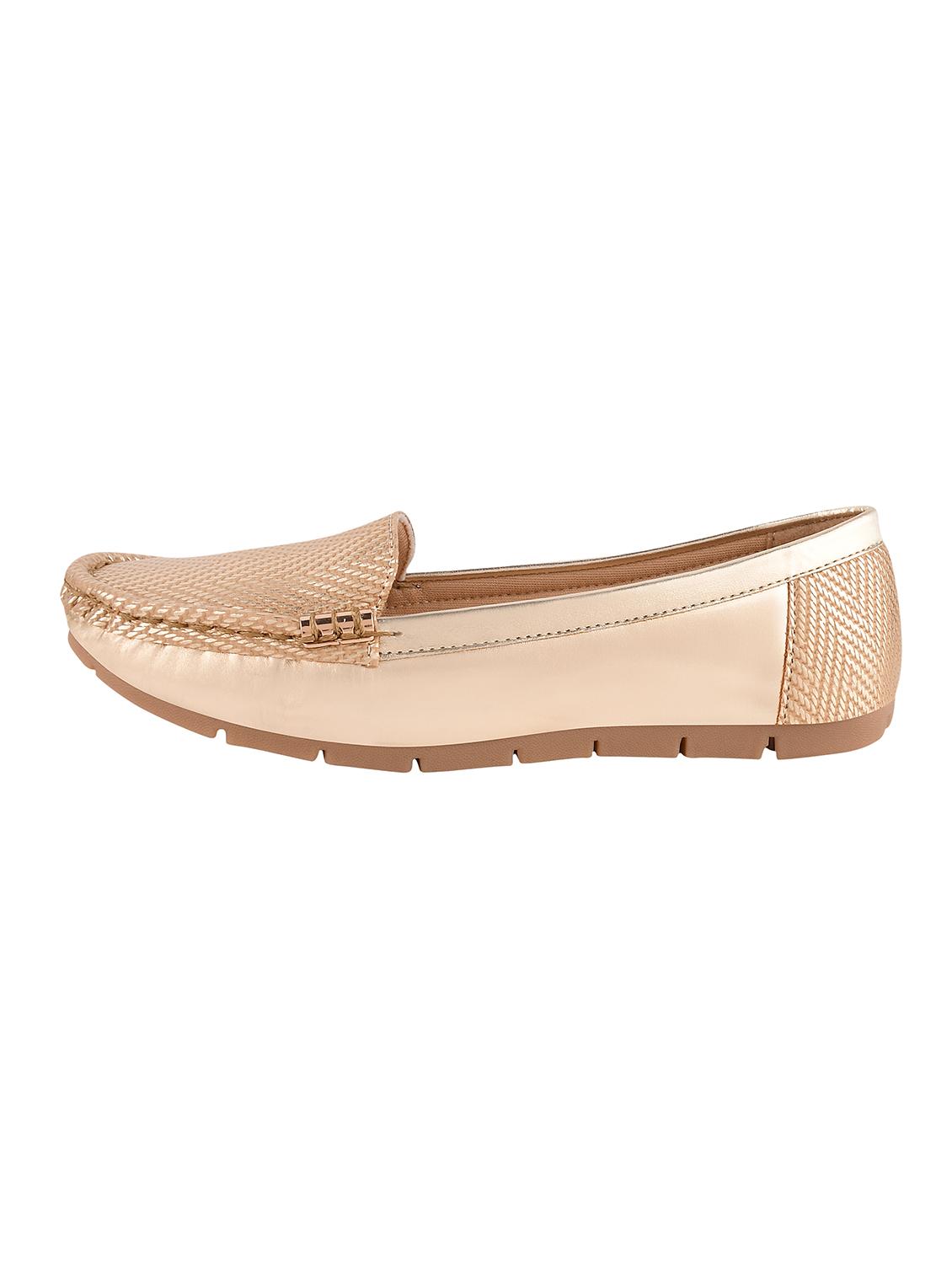gold synthetic slip on loafers - 17710127 - Zoom Image - 3