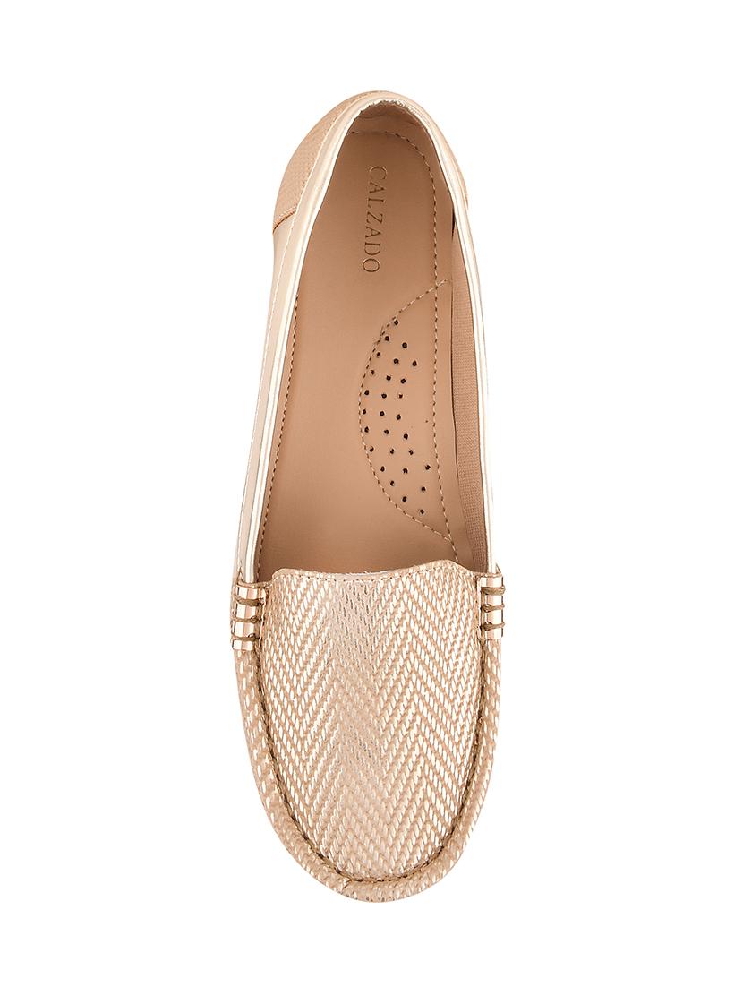 gold synthetic slip on loafers - 17710127 - Zoom Image - 4