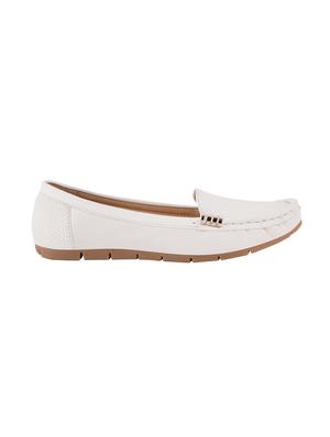 white synthetic slip on loafers - 17710128 - Standard Image - 2