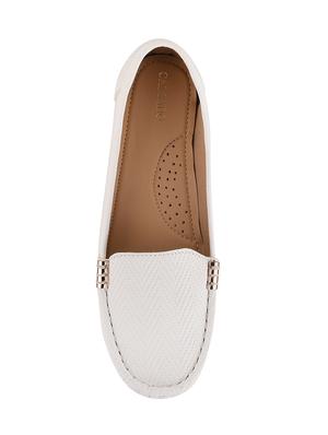 white synthetic slip on loafers - 17710128 - Standard Image - 4