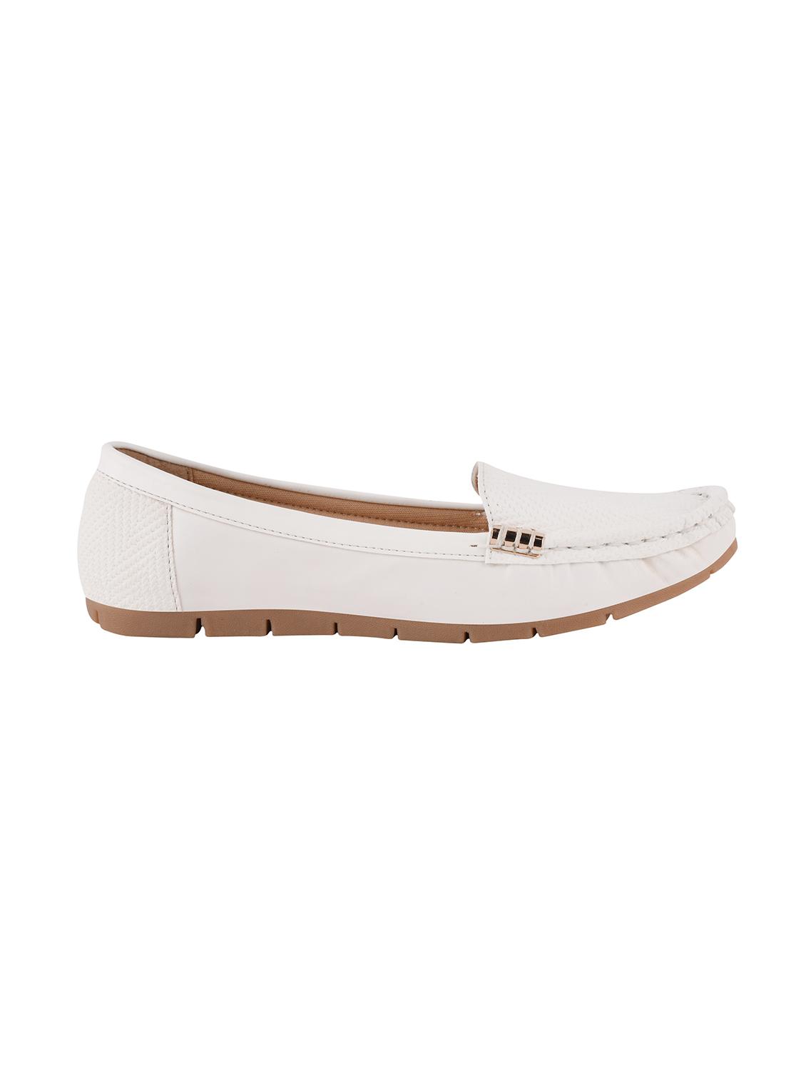 white synthetic slip on loafers - 17710128 - Zoom Image - 2