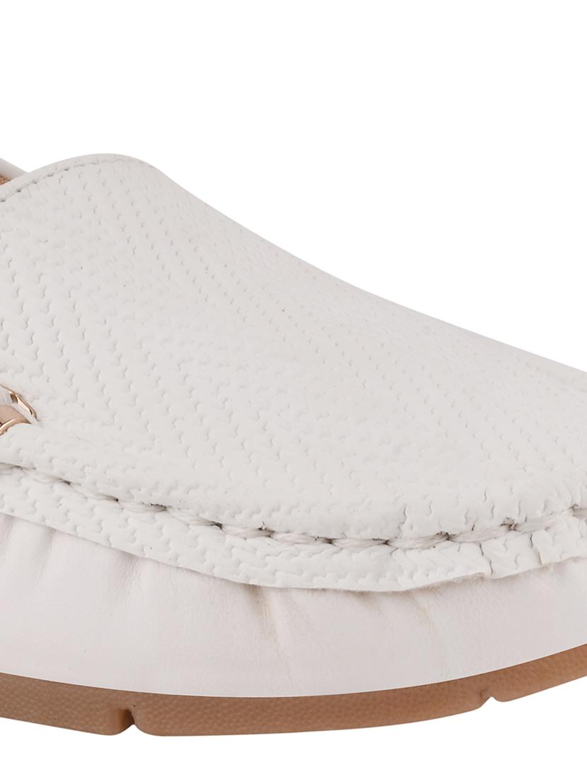 white synthetic slip on loafers - 17710128 - Zoom Image - 5