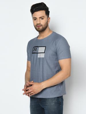 blue typographic chest print t-shirt - 17710156 - Standard Image - 3